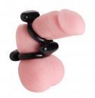 Dual Stretch To Fit Cock And Ball Ring Black Sex Toy Product