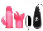 Luv Flicker Plus Vibrating Bullet With Attachments Sex Toy Product