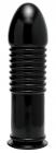 The Enormass Ribbed Plug With Suction Base Black  Sex Toy Product