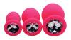 Frisky Pink Pleasure 3 Piece Silicone Anal Plugs with Gems Sex Toy Product Image 2