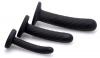 Trintiy Strap On Silicone 3 Piece Dildo Set Black Sex Toy Product Image 1