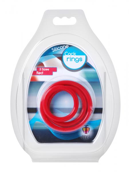 Trinity Silicone Cock Rings Red Sex Toy Product
