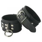 Strict Leather Suede Lined Wrist Cuffs Black Sex Toy Product