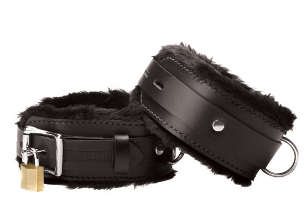 Strict Leather Premium Fur Lined Wrist Cuffs Sex Toy Product