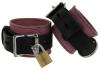 Strict Leather Pink Black Deluxe Locking Wrist Cuffs Sex Toy Product Image 1