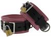 Leather Pink And Black Deluxe Locking Ankle Cuffs  Sex Toy Product Image 2