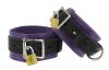 Strict Leather Purple Black Deluxe Locking Ankle Cuffs Sex Toy Product Image 1
