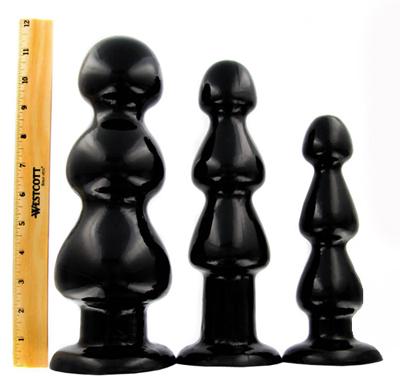 Three Bumps For Your Rump Butt Plug Black Small Sex Toy Product