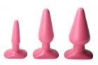 Frisky Anal Plugs 3 Piece Kit Pink Bulk Sex Toy Product