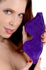 Strict Leather Purple Fur Lined Blindfold Sex Toy Product