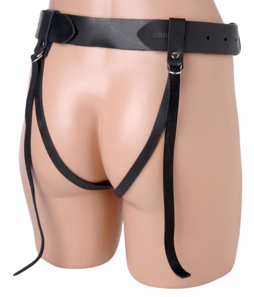Premium Leather Strap On Harness Black O/S Sex Toy Product