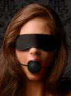 Lightweight Fleece Blindfold With Ball Gag Black Sex Toy Product