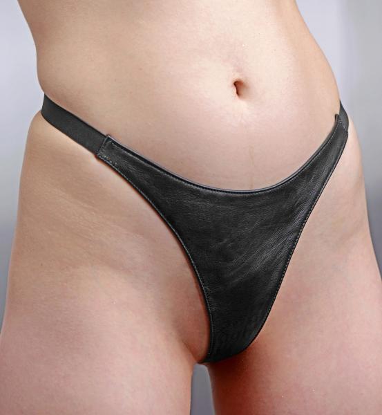 Spiked Leather Thong Panties S/M Black Sex Toy Product