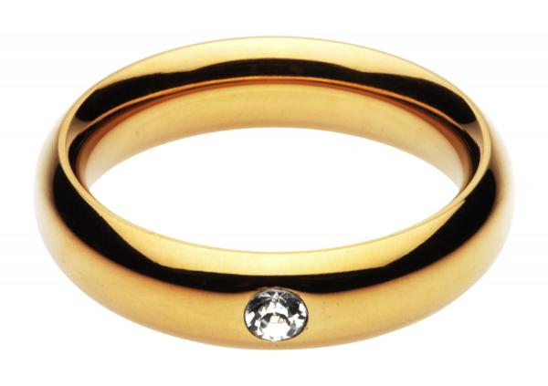 Rhinestone Accented Golden Heavy Weight Cock Ring 1.75 Inches  Sex Toy Product
