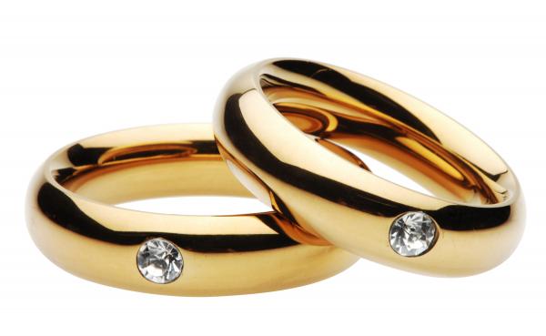 Rhinestone Accented Golden Heavy Weight Cock Ring 1.75 Inches  Sex Toy Product