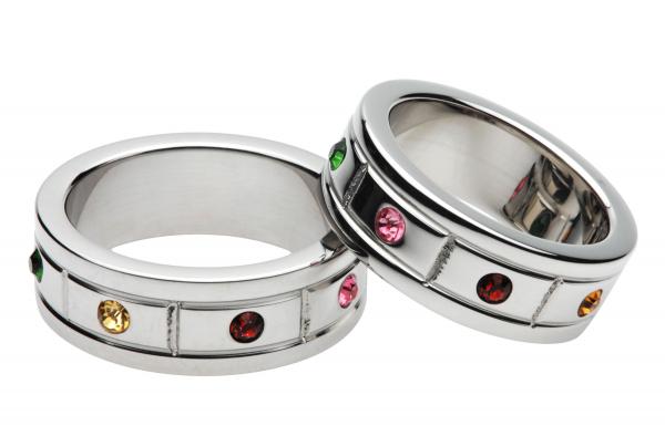 Multi-Colored Gem Accented Cock Ring 1.95 Inches Sex Toy Product
