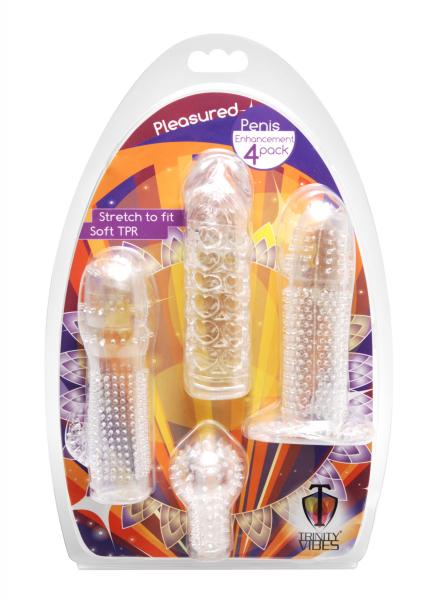 Pleasured Penis Enhancement Sleeve 4 Pack Sex Toy Product