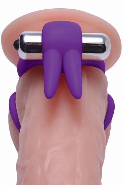 Throbbin Hopper Cock & Ball Ring Vibrating Purple Sex Toy Product