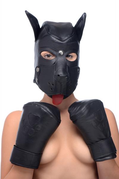 Strict Leather Padded Puppy Mitts Black Sex Toy Product