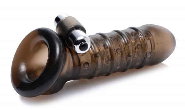 Vibrating Girth Enhancing Sheath Black Sex Toy Product