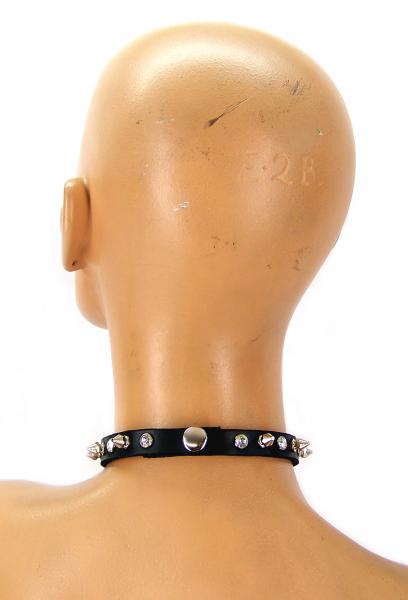 Leather Rhinestone/Spike Choker (Small) Sex Toy Product