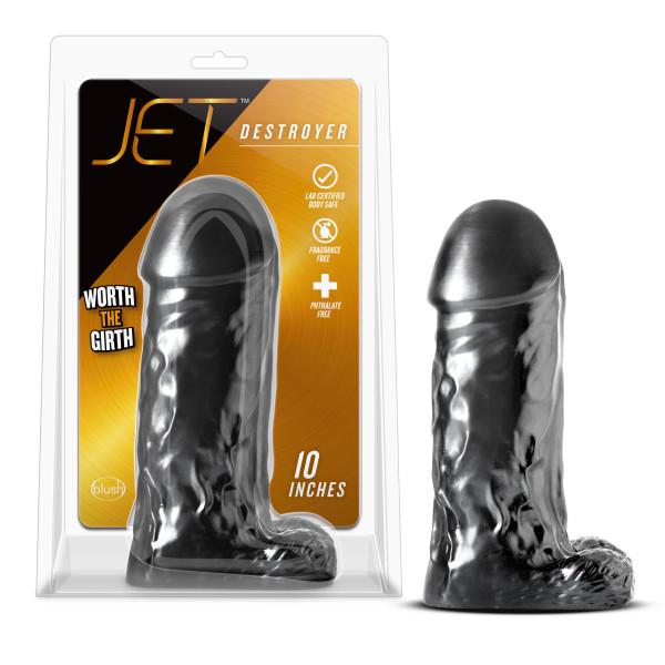 Jet Destroyer Carbon Black Metallic Dildo Sex Toy Product