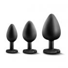 Bling Plugs Training Kit Black with White Gems Sex Toy Product