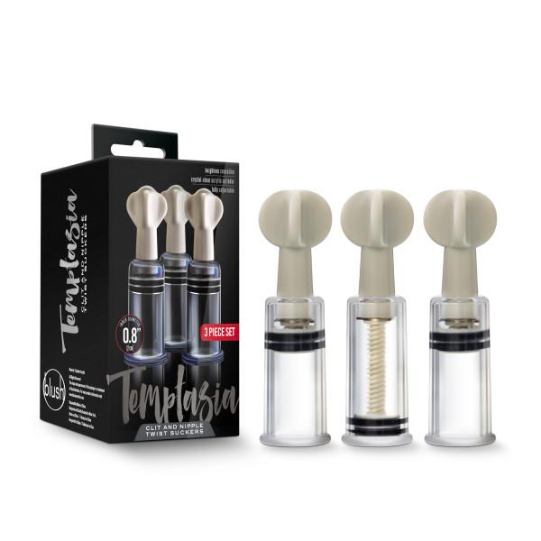 Temptasia Clitoris & Nipple Twist Suckers Set Clear Sex Toy Product