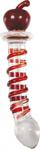 Eve's Twisted Crystal Dildo Clear with Red Ribbon Glass