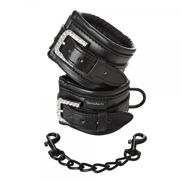 Sincerely Bling Cuffs Black Sex Toy Product
