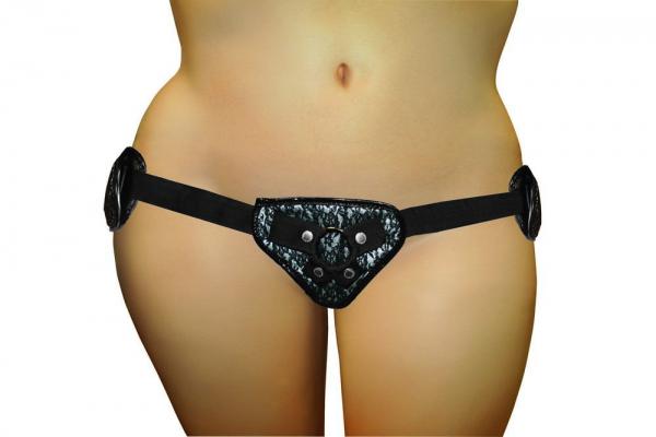 Sportsheets Plus Size Lace Satin Corsette Strap On Gray Black Sex Toy Product