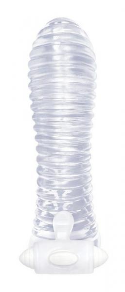 The Nines Vibrating Sextenders Ribbed Clear Sex Toy Product