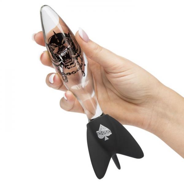 Motorhead Bomber Clear & Black Glass Massager