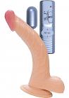 All American Whopper 8 inches Curved Vibrating Dong, Balls Beige Sex Toy Product