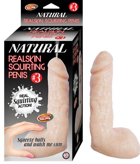 Natural Realskin Squirting Penis 03 7.5 inches Dildo Beige Sex Toy Product
