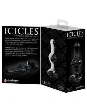 Icicles No 74 Black Glass Massager Sex Toy Product