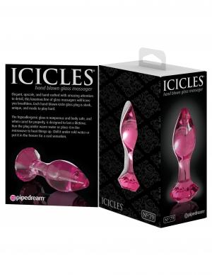 Icicles No 79 Pink Glass Massager Gem End Sex Toy Product