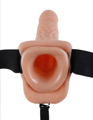 Fetish Fantasy 7 inches Hollow Strap On Balls Beige Image 4