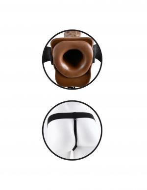 Fetish Fantasy 7 inches Hollow Strap On with Balls Brown Sex Toy Product