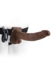 Fetish Fantasy 9 inches Vibrating Hollow Strap On W/Balls -  Brown Image 5