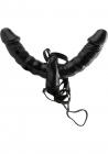 Vibrating Double Delight Strap-On Black Sex Toy Product