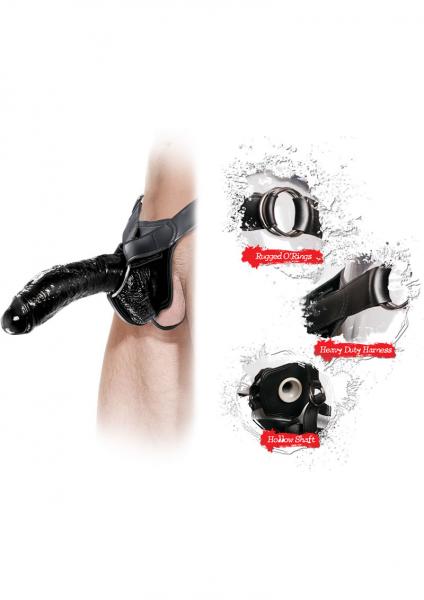 Fetish Fantasy Extreme Hollow Strap On 10 Inches Black