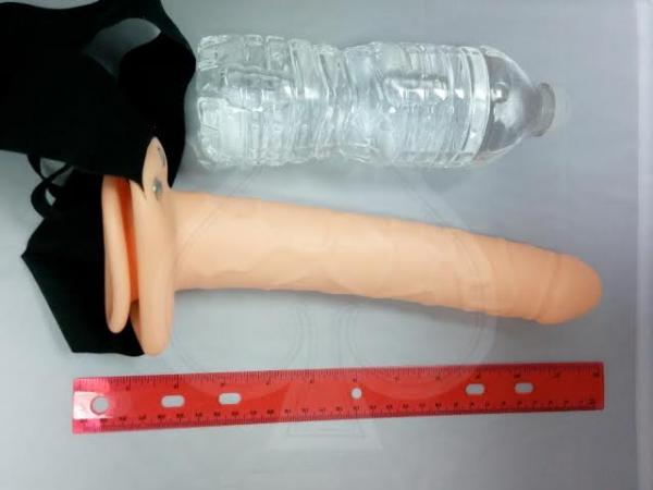 Fetish Fantasy 10 inches Hollow Strap On Beige Sex Toy Product