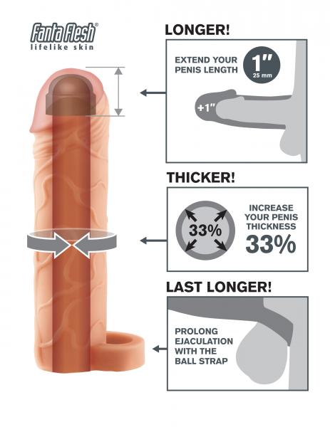 Perfect 1 inch Extension with Ball Strap Beige by Pipedream, alternate view 4