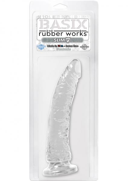 Basix Dong Slim 7 With Suction Cup 7 Inch Clear Sex Toy Product