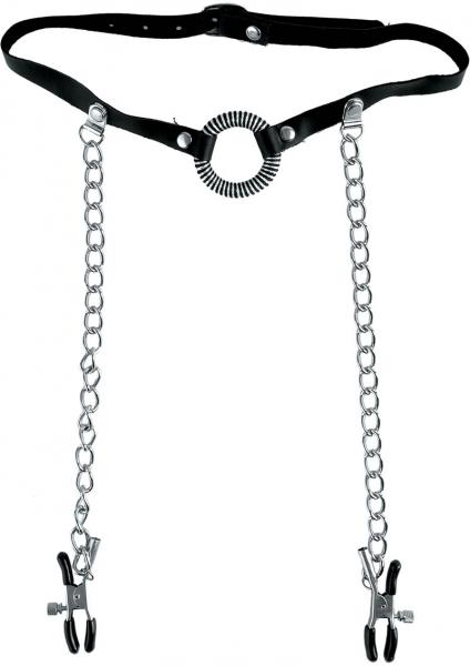 Fetish Fantasy O Ring Gag And Nipple Clamps Black Limited Edition Sex Toy Product