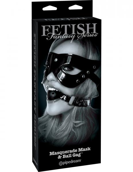 Masquerade Mask And Ball Gag Black Sex Toy Product