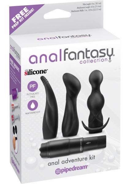 Anal Fantasy Silicone Adventure Kit Waterproof Black Sex Toy Product