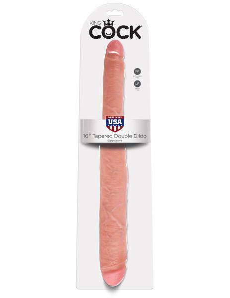 King Cock 16" Tapered Double Dildo - Beige Sex Toy Product