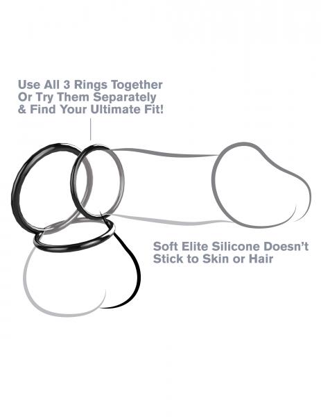 Fantasy C-Ringz Silicone 3 Ring Stamina Set Black Sex Toy Product